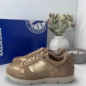 Birkenstock Cincinnati Leather Suede Sneaker Sand Women US 7/EU 38 NWB Narrow